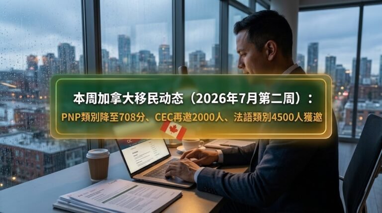 本周加拿大移民动态（2026年7月第二周）：PNP类别降至708分、CEC再邀2000人、法语类别4500人获邀