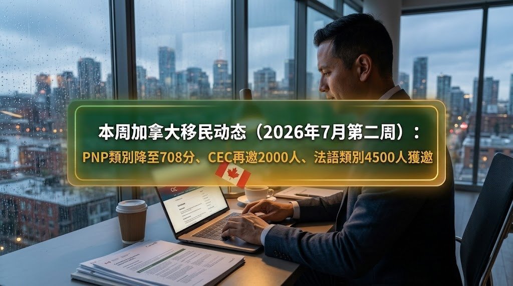 本周加拿大移民动态（2026年7月第二周）：PNP类别降至708分、CEC再邀2000人、法语类别4500人获邀