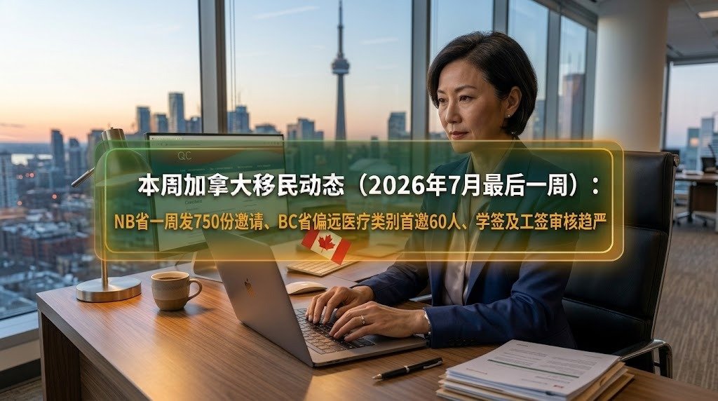 本周加拿大移民动态（2026年7月最后一周）：NB省一周发750份邀请、BC省偏远医疗类别首邀60人、学签及工签审核趋严