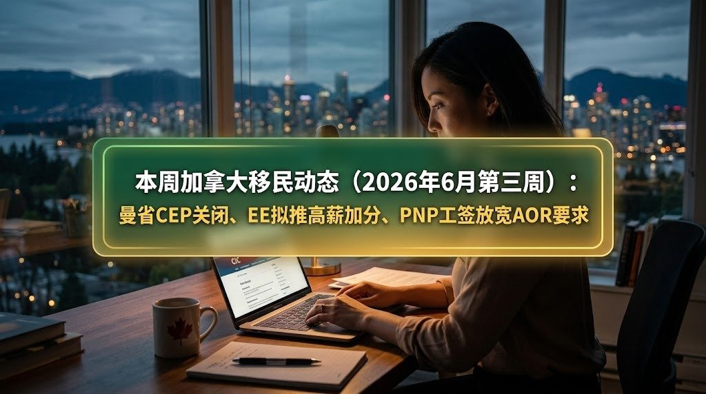 本周加拿大移民动态（2026年6月第三周）：曼省CEP关闭、EE拟推高薪加分、PNP工签放宽AOR要求